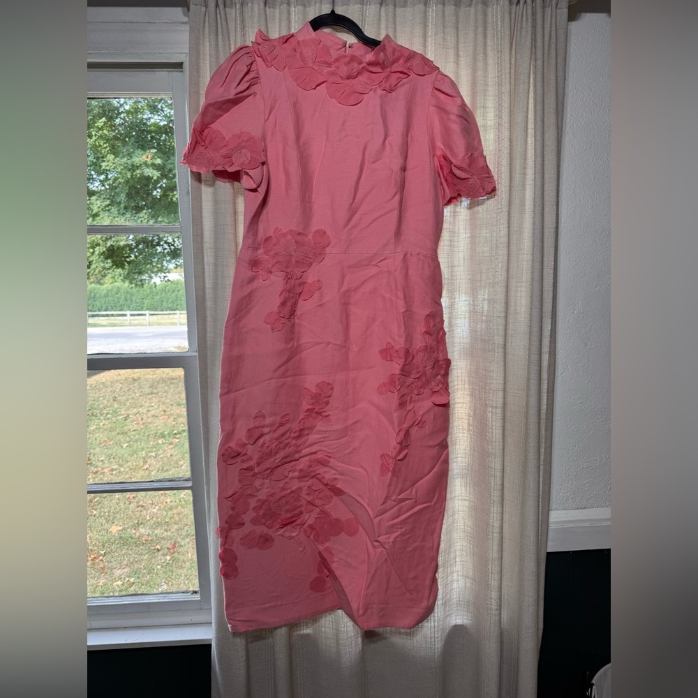 ANTONIO MELANI Pink Floral Midi Dress